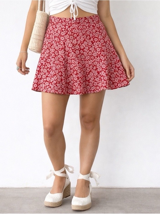 American Eagle Outfitters Dresses & Skirts - AE Floral Red Skirt